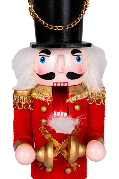 Herdekora Christmas Ornament, Tin Man, Nutcracker, Red-White - Ringing Bell, 7.5X30 cm