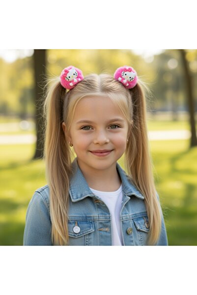 SeaBubbles Set de 2 catarame elastice pentru fete Hello Kity, STANDARD FUCHIA