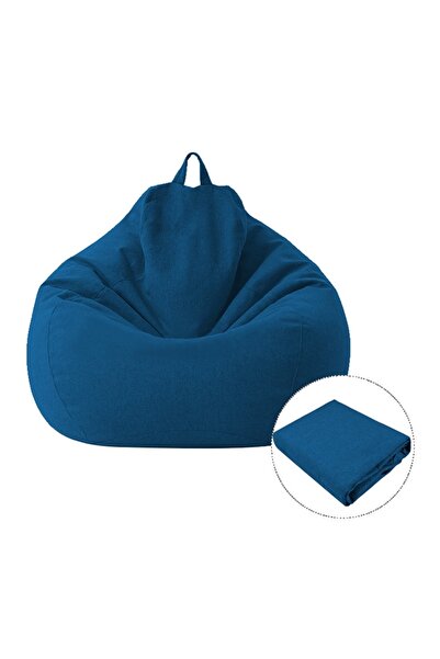 eR D L Husă pentru fotoliu tip beanbag, 80x90cm, fără umplutură, albastră,