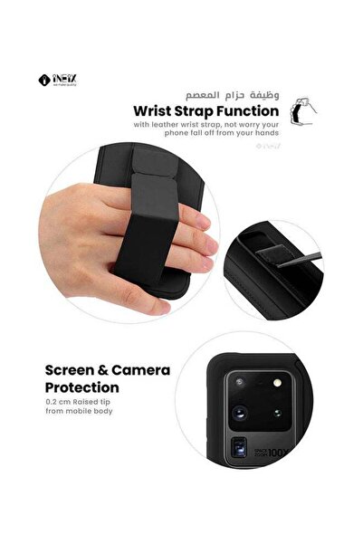 ineix 3-in-1 Magnetic Wrist Strap Hand Grip with Stand Case Cover for Samsung Galaxy S20 Ultra