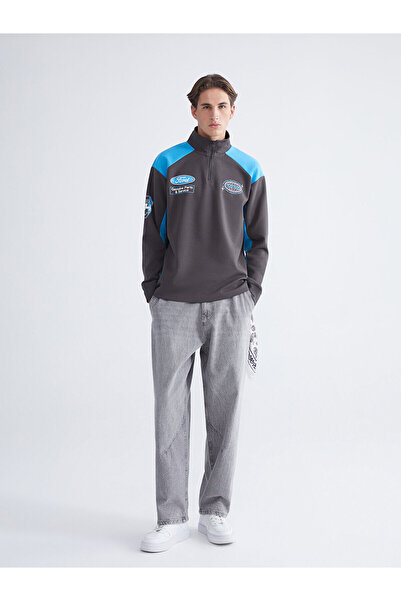 LC Waikiki Ανδρικό φούτερ Ford με τύπωμα ψηλός λαιμός