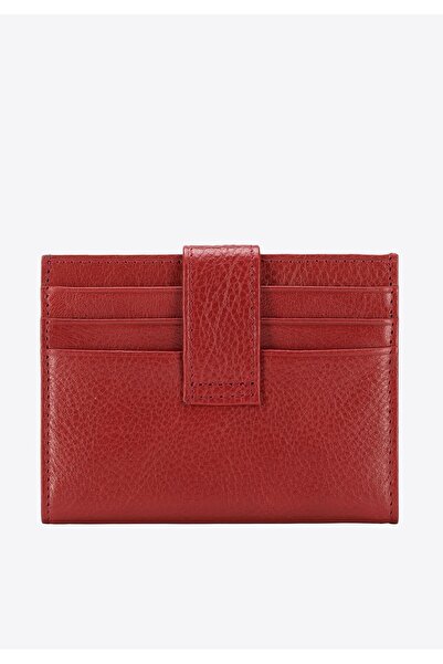 Wittchen Woman Leather Card Case with Snap Fastener, Red, Leather