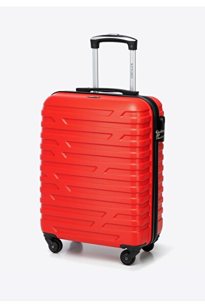 Wittchen Men's Cabin Suitcase made of ABS with a geometric pattern, red, red ABS