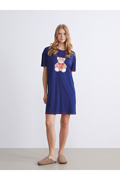 LC Waikiki Crew Neck Bear Printed Women's Nightgown (W5)