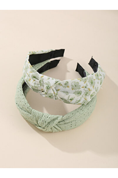 Take Two By Styli Set of 2 - Green Knot Detail Headband