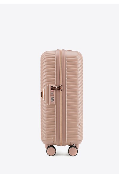 Wittchen Valiză de damă din policarbonat cu dungi, roz pudrat, roz pudrat, policarbonat