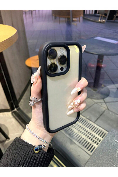 Take Two By Styli Solid Trim Transparent Back iPhone Case