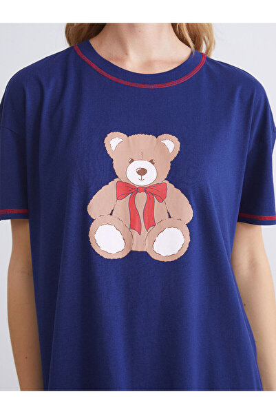 LC Waikiki Crew Neck Bear Printed Women's Nightgown (W5)