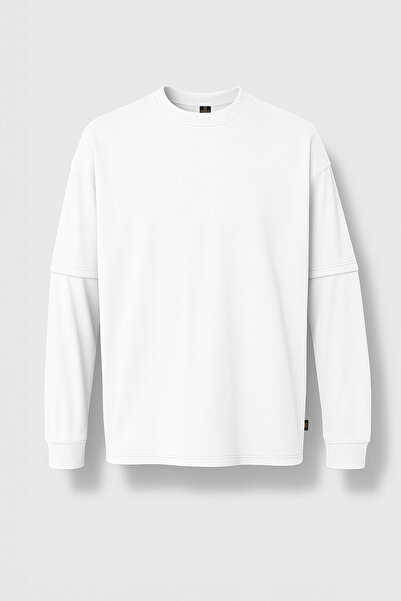 Espina Premium Çift Kollu Basic Oversize Tişört