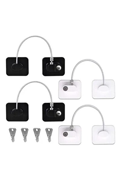 fulina Pack of 4 Child Safety Cable Lock, High-quality Material for Fridge Window with Key