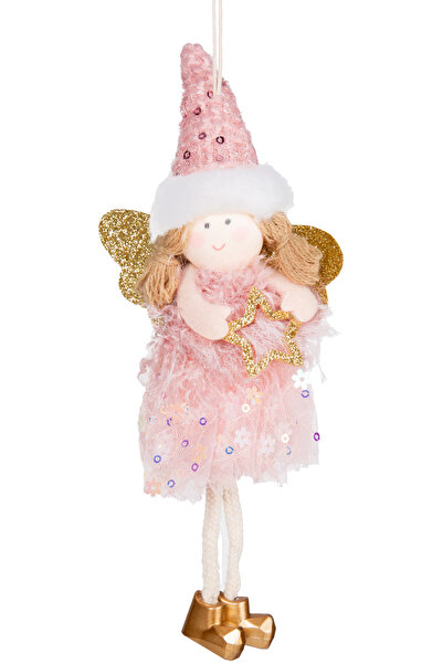 Herdekora زينة عيد الميلاد، تمثال جنية، ذهبي-وردي - معلق، قائم بذاته، بفستان ...