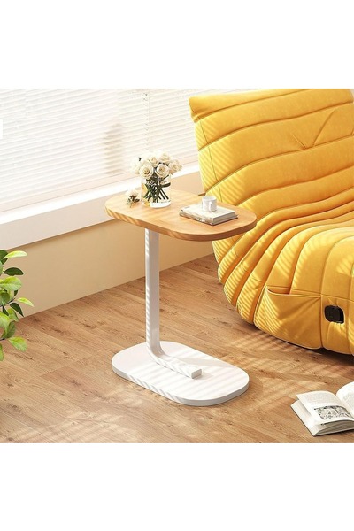 Roam shop C Shaped End Sofa and Bed, Side TV Tray for Living Room, Industrial Style Beside Table, 40*30CM