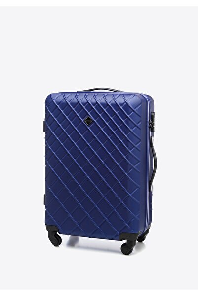 Wittchen Valiză medie bărbătească din ABS cu carouri diagonale, bleumarin
