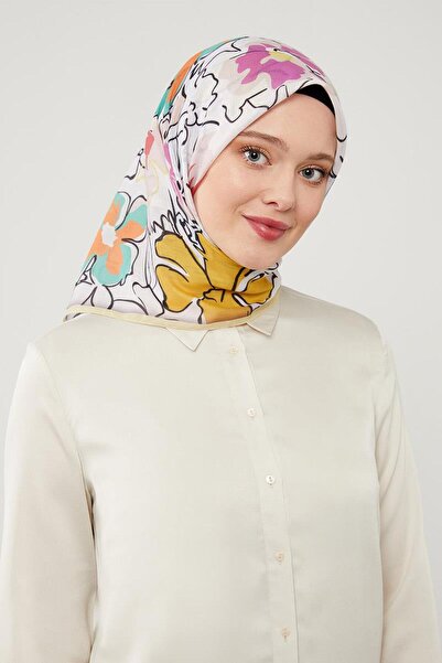 Levidor Μαλακό βαμβακερό κασκόλ με σχέδιο κίτρινο τριφύλλι