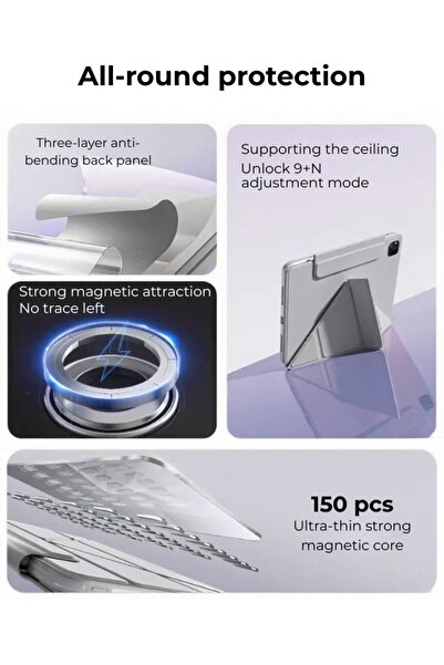 yaqeen iPad 11th Gen (A16 2025)/iPad 10th 10.9 Inch 720 Degree Convenient Magnetic Case With Pen Slot