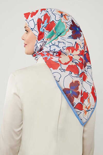 Levidor Μαλακό βαμβακερό κασκόλ με μοτίβο μπλε τριφύλλι