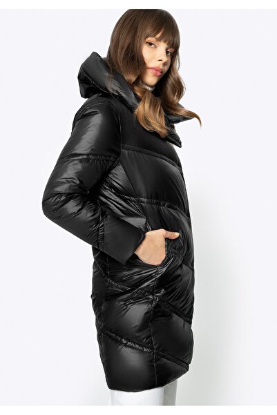 Wittchen Women's Down Jacket with High Collar Black Nylon