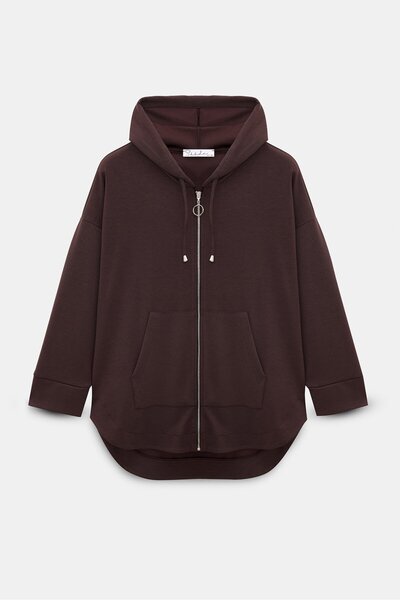 Saade Women's Oversized Hooded Zippered Pocket Sweatshirt & Wide Leg Sweatpants - 2-Piece Set