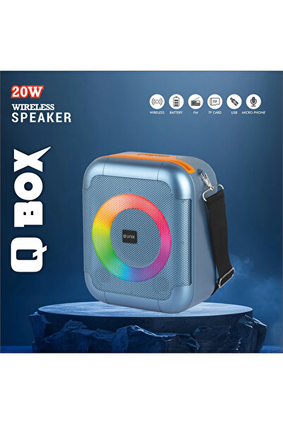 unix International Unix Q Box XB-U66 – مكبر صوت لاسلكي RGB بقوة 20 واط مع TWS وصوت جهير فائق ومدة تشغيل تصل إلى 15 ساعة
