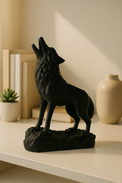 Second Life Geometrik Kurt Heykelciği Siyah 3D Dekor Obje , Modern Ev & Ofis ...