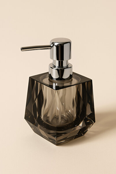 Mirilliahome موزع صابون سائل فضي بمظهر كريستالي |   إكسسوار أنيق للحمام والمطبخ