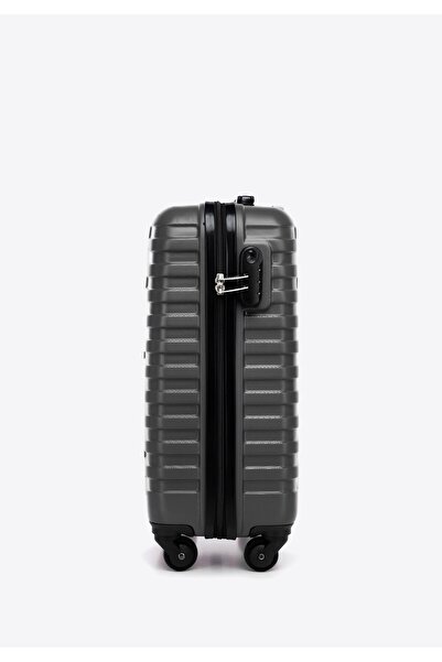 Wittchen Men's cabin suitcase made of ABS with a geometric pattern, graphite, graphite ABS