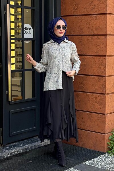 EkshiButik Ekshi̇ Shirt P0167 Beige