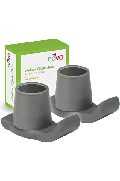 Novamedia NOVA Medical Products Walker Glide Skis, Universal Fit, One Pair, Gray