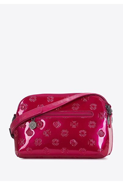 Wittchen Women's Patent Leather Messenger Bag with Monogram Pink Patent Leather