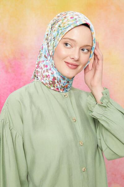 Levidor Ψηφιακό κασκόλ με σχέδιο μπατίκ εκρού