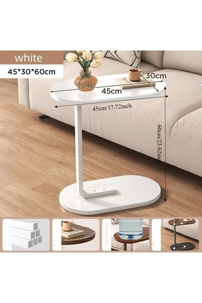 Roam shop C Shaped End Sofa and Bed, Side TV Tray for Living Room, Industrial Style Beside Table, 40*30CM