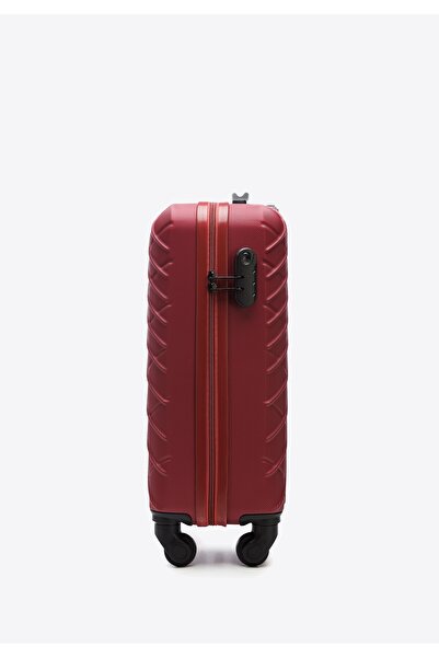 Wittchen Men's Diagonal Checked ABS Cabin Suitcase Burgundy Burgundy ABS