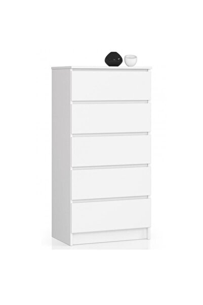 Artool Chest of drawers, laminated board, 5 drawers, white, 60x40x121 cm