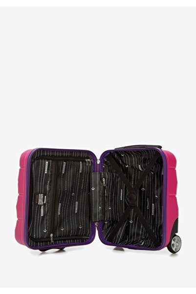Wittchen Valiză de cabină pentru femei din ABS cu caneluri, roz și violet, ABS roz și violet