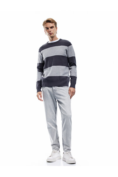 Koton Long Sleeve Crew Neck Striped Sweater