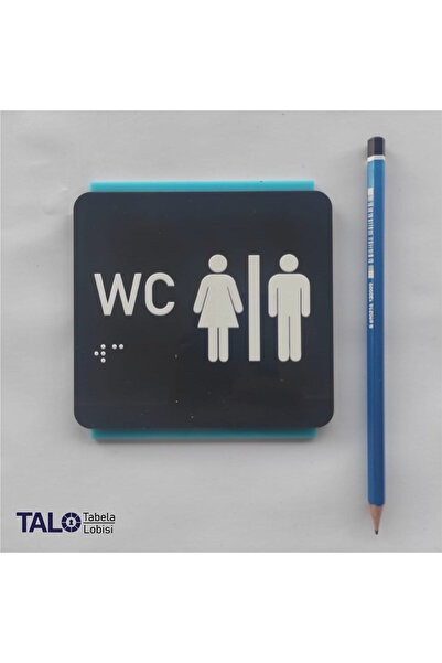Tabela Lobisi Kapı isimliği - WC - Pleksi - Yönlendirme Tabelası Levhası - Kişiselleştirilebilir