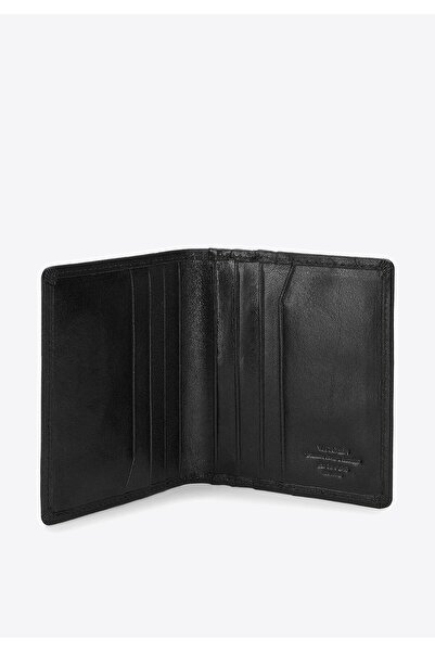 Wittchen Men's Leather Card Case with Coat of Arms, Without Clasp, Black, Leather