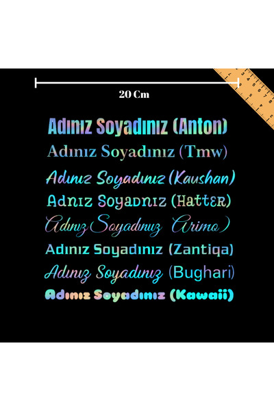 ÇınarETicaret Ad Soyad Sticker /İsim Sticker /Oto Sticker /Motor Sticker /Ara...
