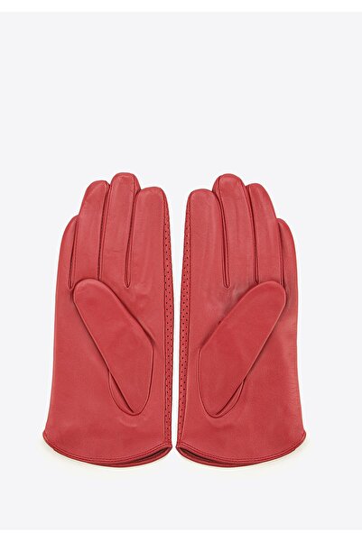 Wittchen Women's Leather Gloves, perforated red, red, leather
