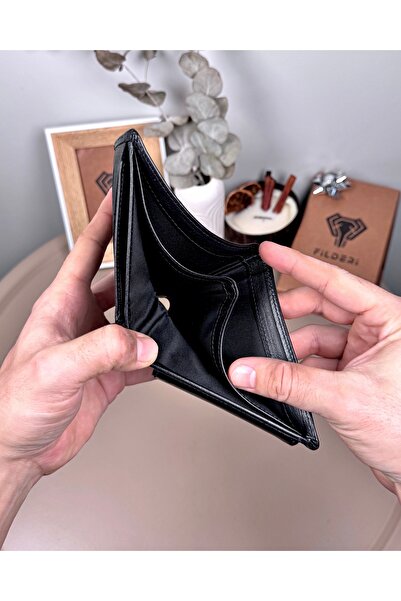 Fil Deri Genuine Leather Wallet Multi-Compartment Wallet with Logo