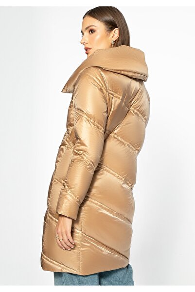 Wittchen Women's Down Jacket with High Collar Gold Nylon