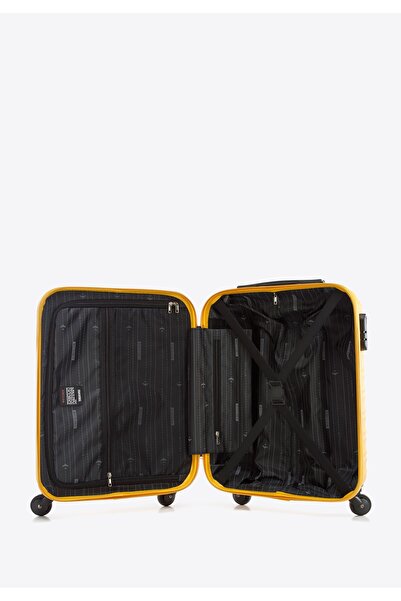 Wittchen Men's ABS cabin suitcase with ribs yellow yellow ABS