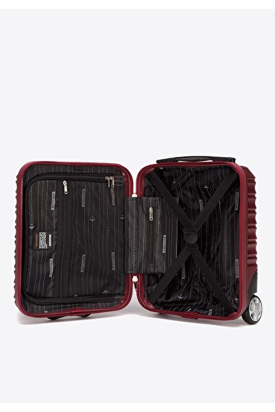 Wittchen Men's ABS Cabin Suitcase with Ribbing Burgundy Burgundy ABS