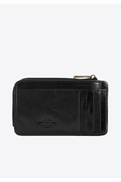Wittchen Men's Leather Card Holder with Clasp Black Leather