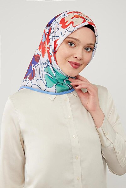 Levidor Μαλακό βαμβακερό κασκόλ με μοτίβο μπλε τριφύλλι