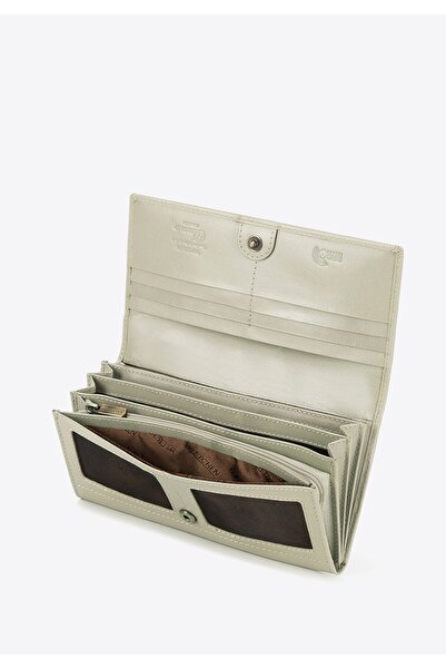 Wittchen Women's Leather Wallet with a Straight Cut, Beige, Leather