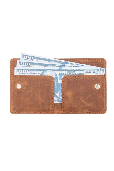 BYDNZ SHOP محفظة روبن الجلدية لحمل البطاقات G2 باللون البني العتيق