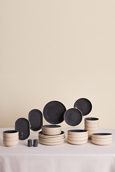 Karaca Earth Collection Terra 36 Parça 8 Kişilik Yemek Takımı Antrasit