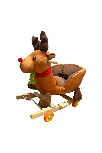L-Sun Dasher Reindeer Plush Rocker with Wheels