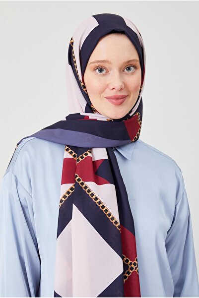 Levidor İndigo Halka Desen Violet Medine İpeği Şal